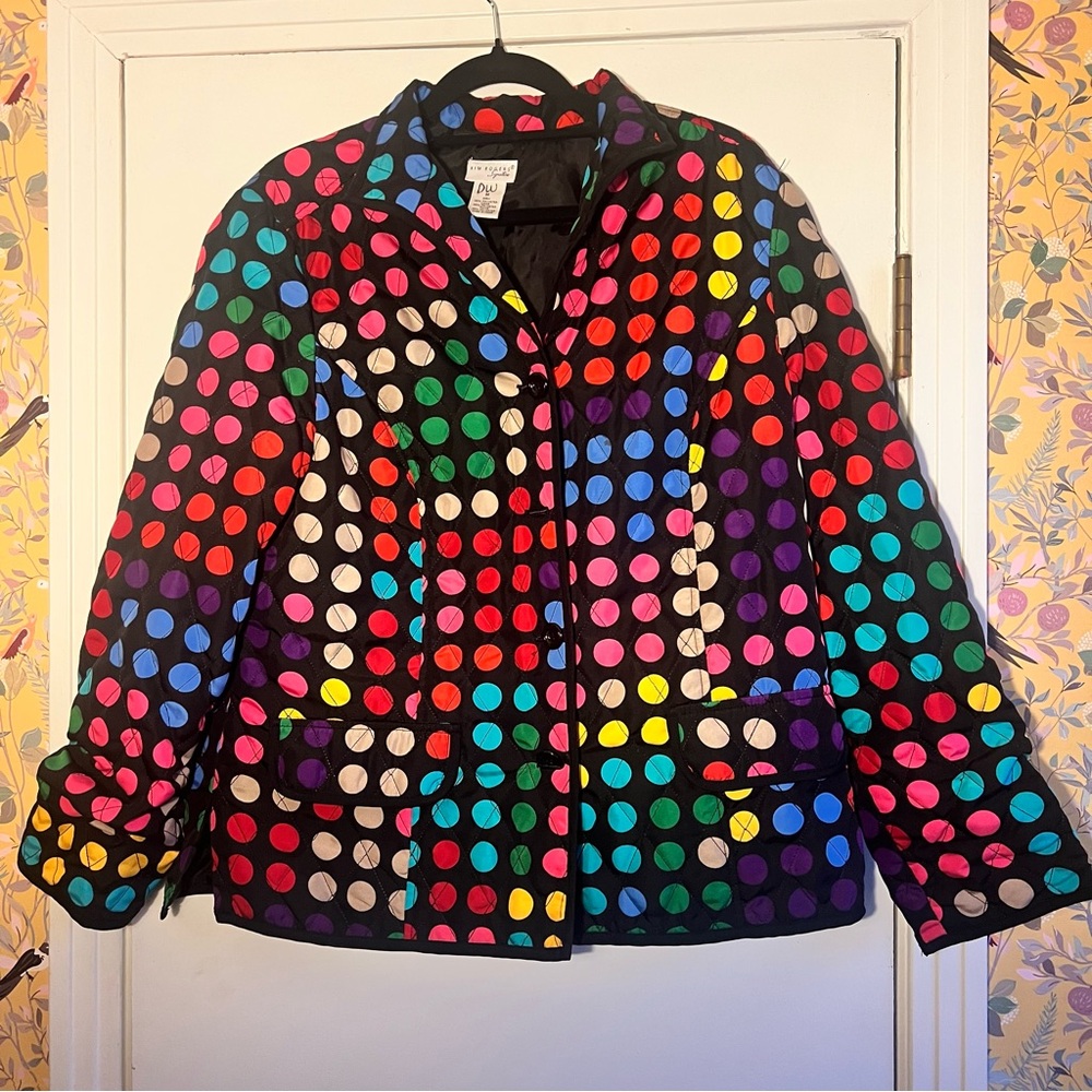 Kim Rogers “Signature” light Multicolor Polka Dot Blazer